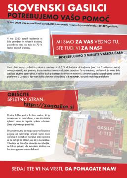 Slovenski gasilci potrebujejo vašo pomoč